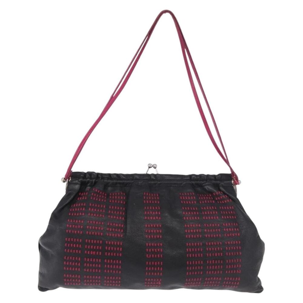 Miu Miu Leather Shoulder Bag Black